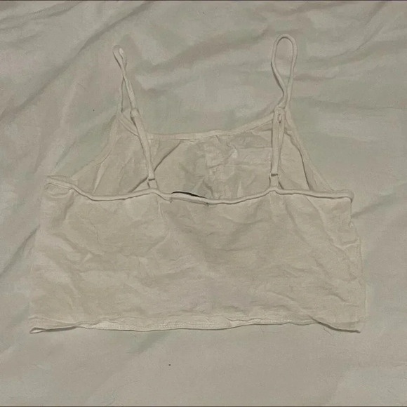 Charlotte Russe Cream Tie Front Crop Tank Top Women's Size Small - Picture 2 of 4